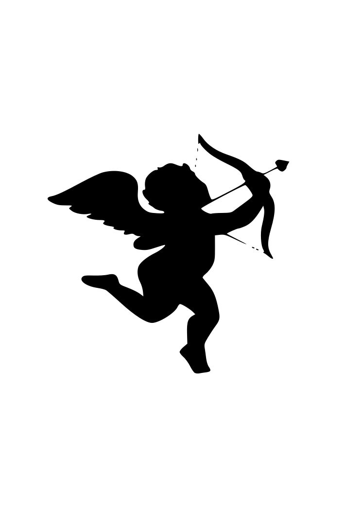 Download Cupid Love Valentines Day outline laptop cup decal SVG ...
