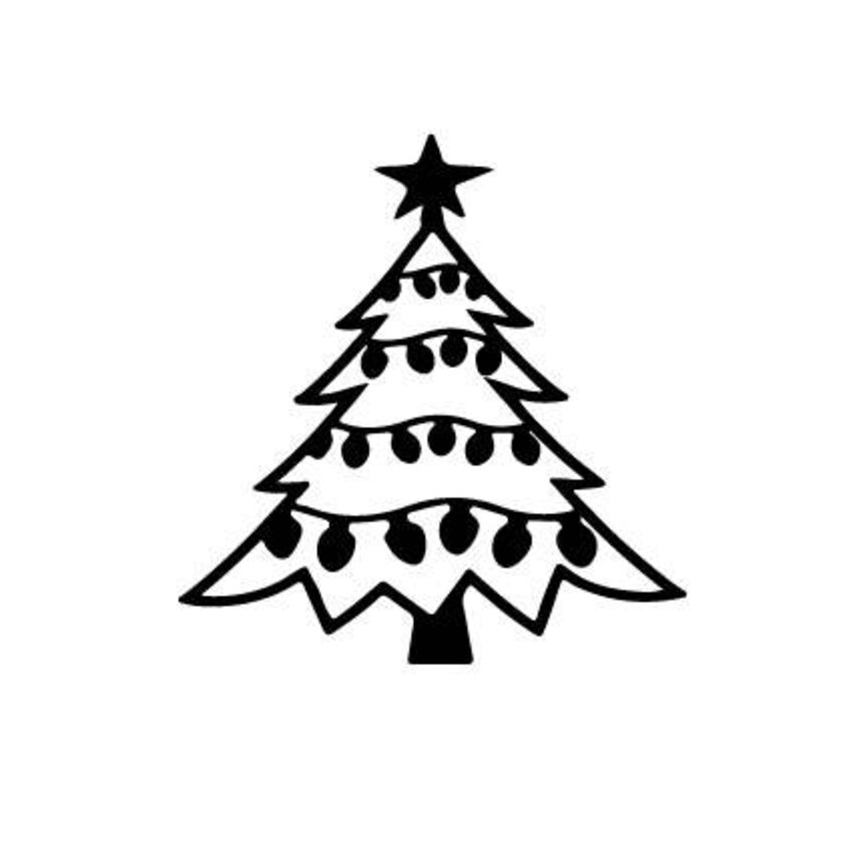 Christmas Tree Logo Outline Laptop Cup Decal SVG Digital Etsy UK
