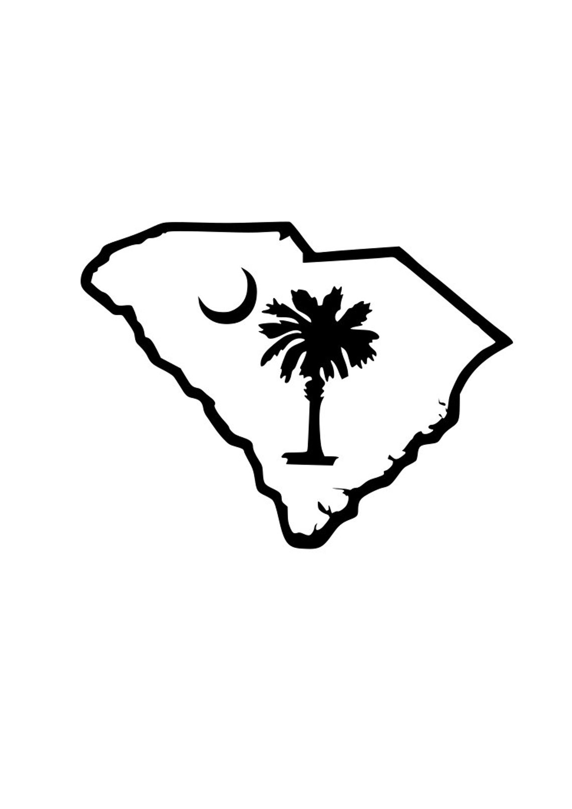 Palmetto State South Carolina Outline Logo Laptop Cup Decal - Etsy