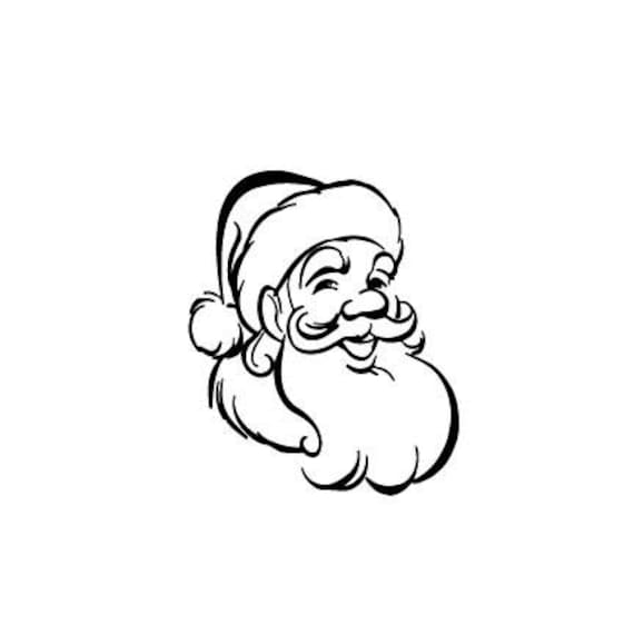 Santa Claus Logo Outline Laptop Cup Decal Svg Digital Download Etsy