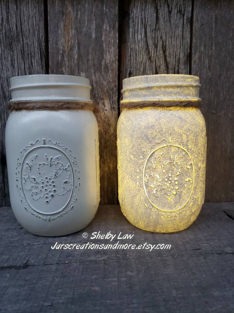 Honey Bee Mason Jar Pint Jar 5 Inches Tall Choice of Lighted Etsy