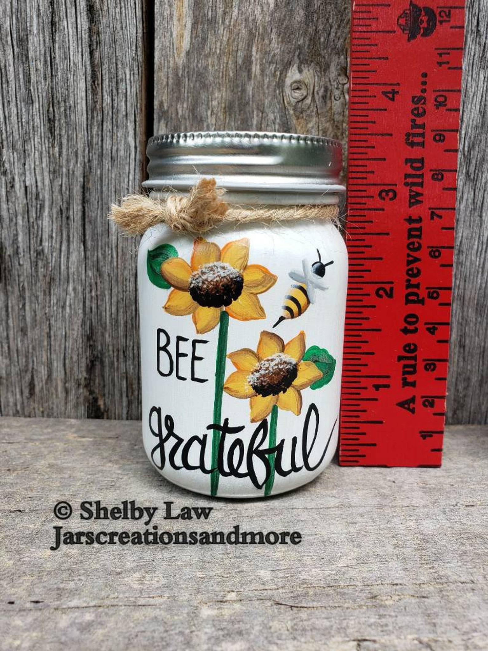 Sunflower and Bee Mini Jars Etsy