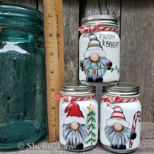 Christmas Gnome Mini Mason Jar, Christmas Tiered Tray - Etsy