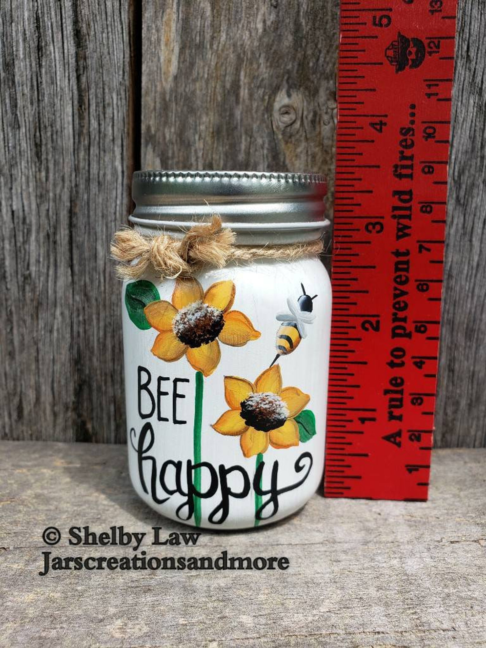 Sunflower and Bee Mini Jars Etsy
