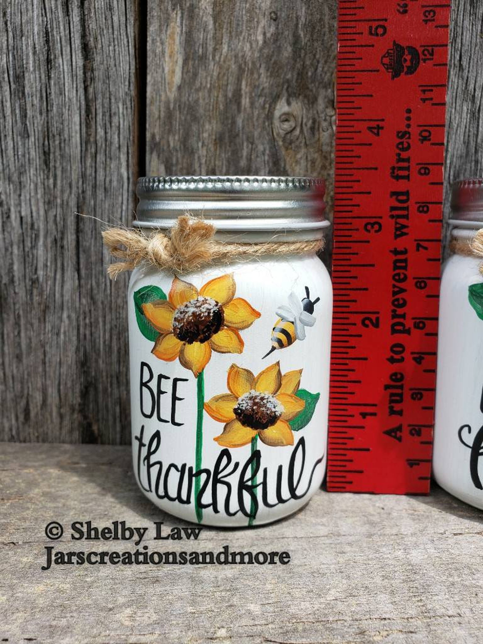 Sunflower and Bee Mini Jars Etsy