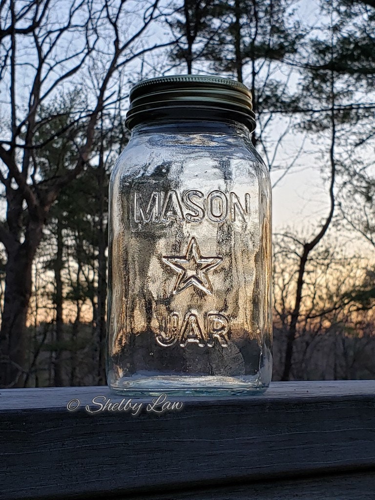 Mason Star Quart Jar Vintage Canning Jar Regular Mouth Etsy