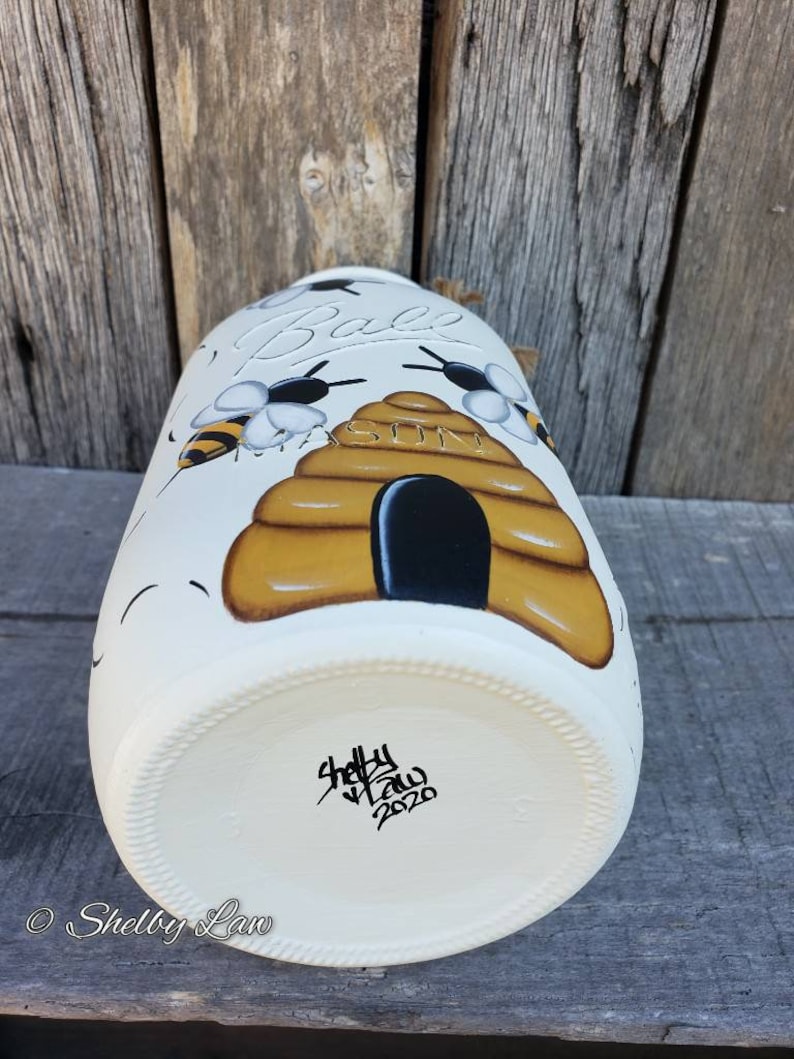 Honey Bee Mason Jar Quart Etsy