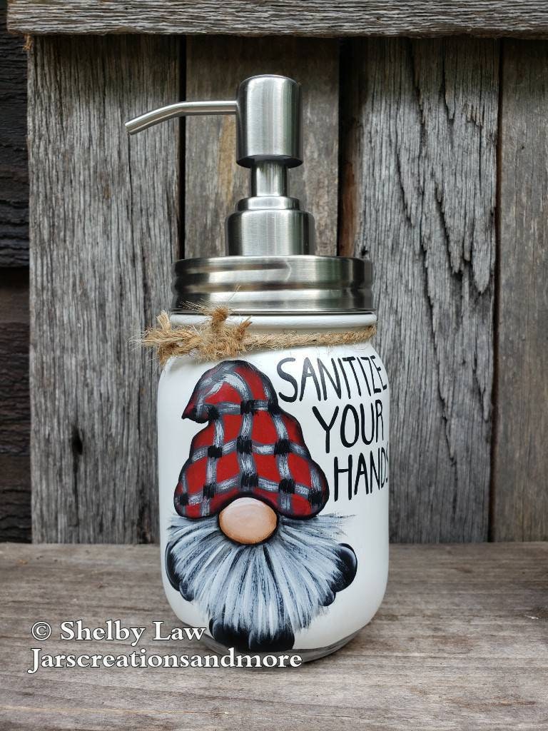 Individually Sold Gnome Soap Dispenser Wash Your Hands Mason Etsy Canada