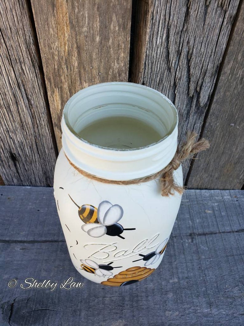 Honey Bee Mason Jar Quart Etsy