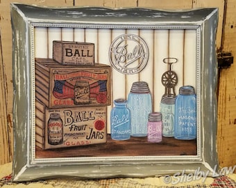 Ball Jar Collection Print, Size 8x10, Frame Not Included