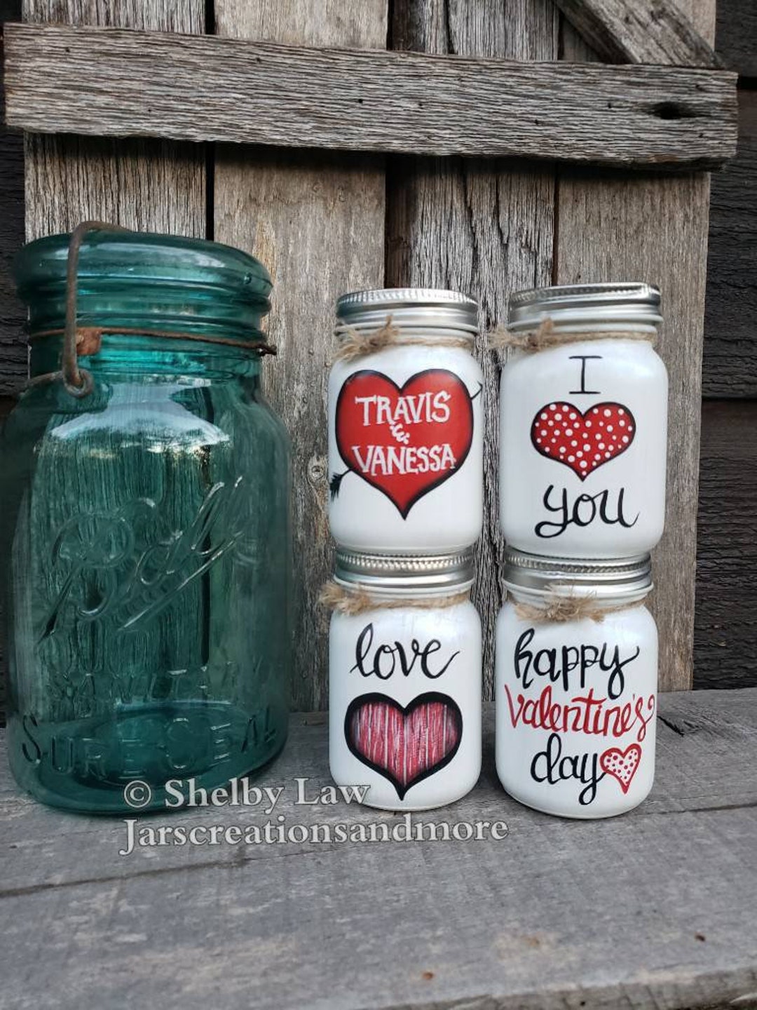Mini LOVE Mason Jars – Hand Painted