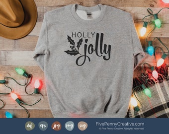 Holly Jolly Christmas SVG: Winter Holiday Vector File (Digital Download)