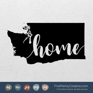 Home State Washington (SVG, PNG, EPS, Cricut, silhouet, snijbestand, vectorbestand) |  Ik hou van Washington |  pnw-svg |  Pacific Northwest