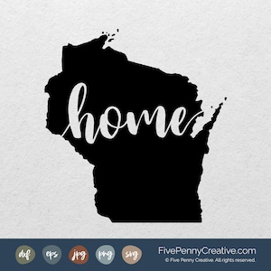 Wisconsin Home State (SVG, PNG, EPS, Cricut, Silhouette, Plotterdatei, Vektordatei) |  Liebe Wisconsin |  Wisconsin Dachs Pride