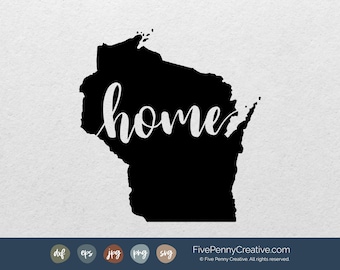 Wektor stanu Wisconsin: SVG, PNG, EPS, Cricut, sylwetka (pobieranie cyfrowe)