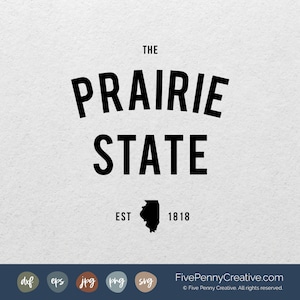 Prairiestaat (SVG, PNG, EPS, Cricut, silhouet, snijbestand, vectorbestand) | Thuisstaat Illinois | Go Cubs | Illinois Pride