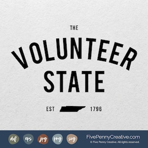 Vrijwilligersstaat (SVG, PNG, EPS, Cricut, silhouet, snijbestand, vectorbestand) | Thuisstaat Tennessee | Go Vols | Tennessee Pride