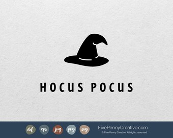 Hocus Pocus Witch Hat SVG PNG: Halloween Vector Cut File