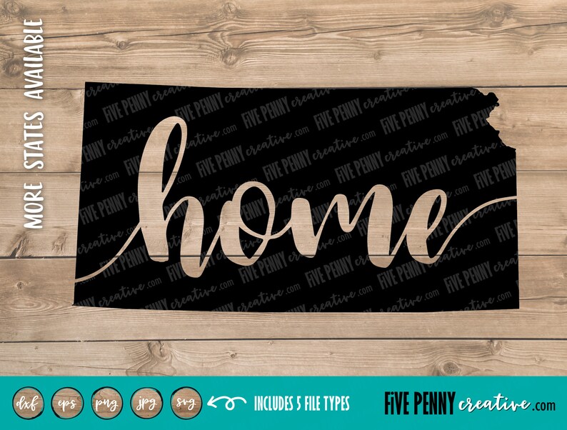 Download Kansas Home State SVG PNG EPS Cricut Silhouette cutting | Etsy