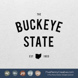 Buckeye State (SVG, PNG, EPS, Cricut, Silhouette, cutting file, vector file) Ohio Pride | Ohio Home Decor | Ohio State Nickname