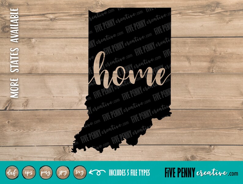 Download Indiana Home State SVG PNG EPS Cricut Silhouette cutting | Etsy