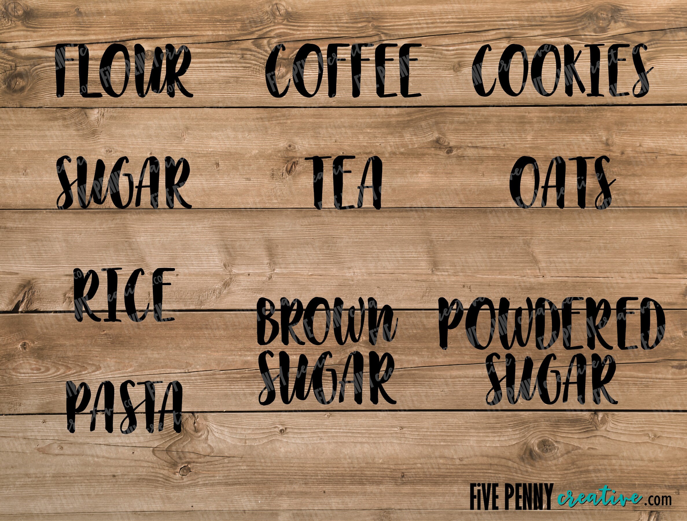 Rustic Canister Labels SVG PNG EPS Cricut Silhouette Etsy