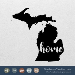 Michigan Home State (SVG, PNG, EPS, Cricut, Silhouette, cutting file, vector file)  |  Love Michigan  |  Michigan Pride  |  Michigan Cricut