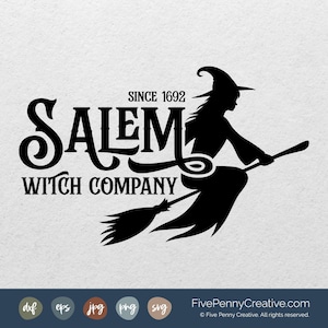 Salem Witch Company (SVG, PNG, EPS, Cricut, Silhouette, cutting file, vector file), Halloween, Witches, Halloween Shirts, Salem Sweatshirt