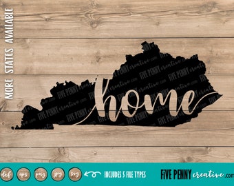 Kentucky Home State (SVG, PNG, EPS, Cricut, Silhouette, cutting file, vector file) Love Kentucky | Old Kentucky Home | Bluegrass State svg