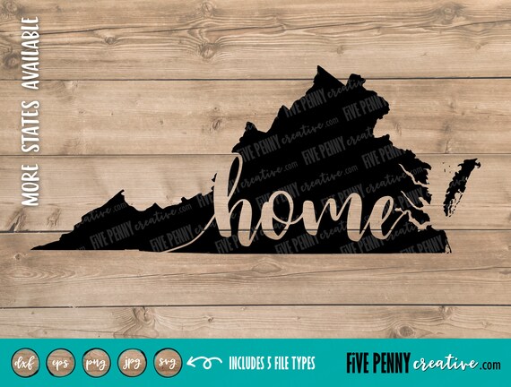 Download Virginia Home State SVG PNG EPS Cricut Silhouette | Etsy