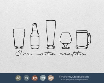 Craft Beer SVG: Beer Glasses Vector File (Digital Download)