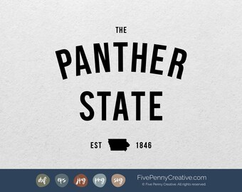 Panther State Iowa SVG: Northern Iowa Pride, Cricut Silhouette Cut File