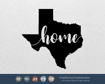 Texas Home State SVG: Naklejka Pride, Cricut, EPS, PNG (pobranie cyfrowe)