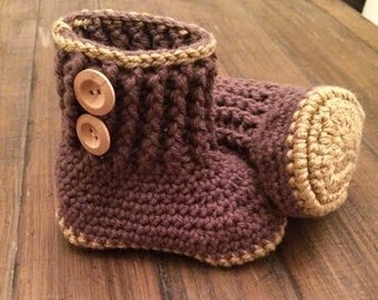Crochet Baby Booties | Gender Neutral Baby Shoes | Unisex Baby Booties | Baby Girl Booties | Baby Boy Booties | Booties with Buttons