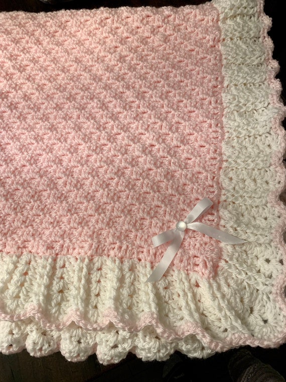 Bedding Home & Living Handmade Pink and White Baby Blanket