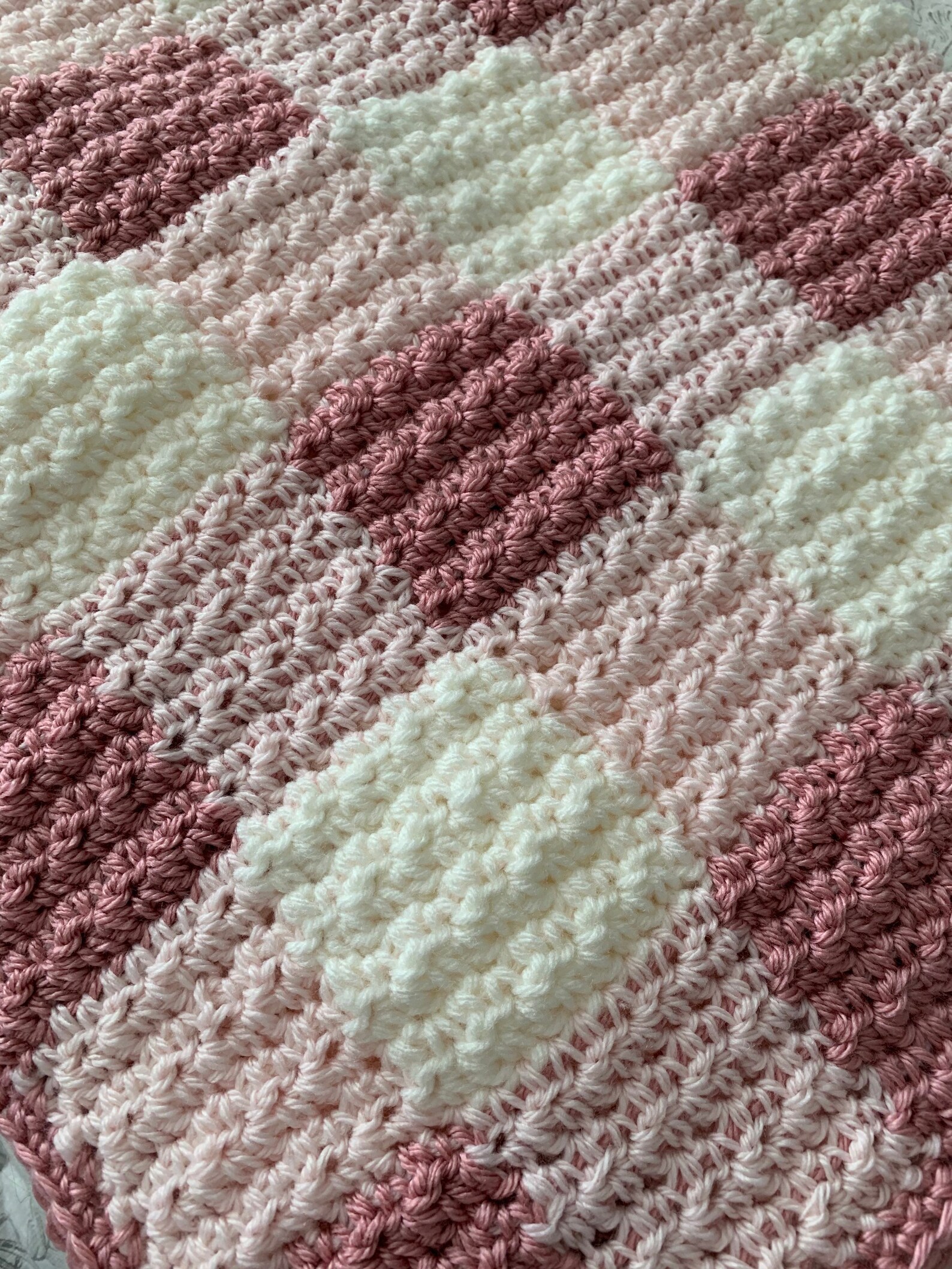 Pink Plaid Blanket Crochet Pink Blanket Crochet Blanket Etsy