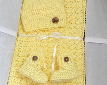 Yellow Baby Blanket | Crochet Yellow Blanket | Bee Nursery | Bee Themed Baby Shower | Neutral Baby Blanket | Handmade Baby Shower Gift
