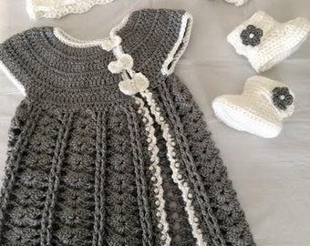 Baby Holiday Dress | Crochet Baby Dress | Baby Holiday Outfit | Special Occasion Dress for Baby | Baby Girl Gift | Christmas Dress