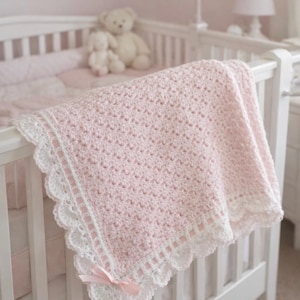 Crochet Baby Blanket | Handmade Heirloom Blanket | Custom Baby Shower Gift | Personalized Crochet Baby Blanket | Custom Color Baby Blanket