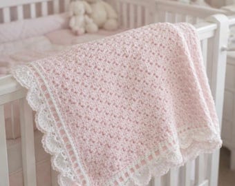Crochet Baby Blanket | Handmade Heirloom Blanket | Custom Baby Shower Gift | Personalized Crochet Baby Blanket | Custom Color Baby Blanket