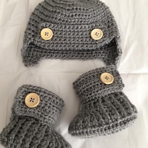 Baby Hat and  Booties | Crochet Baby Gift | Baby Gift Set | Crochet Baby Hat | Crochet Baby Booties | Baby Shower Gift