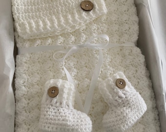 Handmade Baby Gift Grey Baby Afghan Crochet Baby Gift Pink