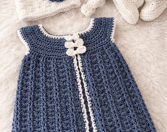 Baby Holiday Dress | Crochet Baby Dress | Baby Holiday Outfit | Special Occasion Dress for Baby | Baby Girl Gift | Christmas Dress