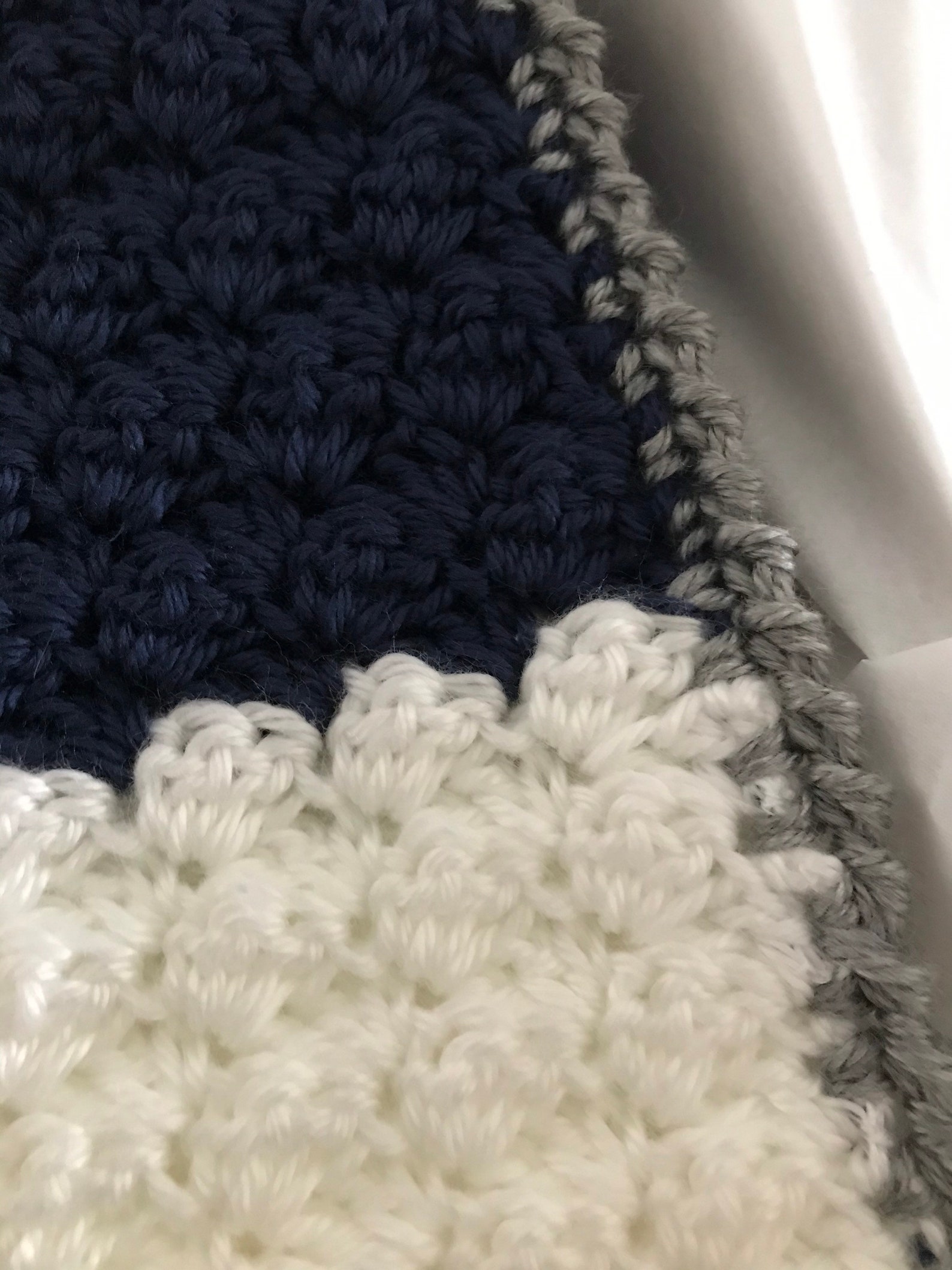 Nautical Baby Blanket Crochet Handmade Navy Baby Blanket Etsy