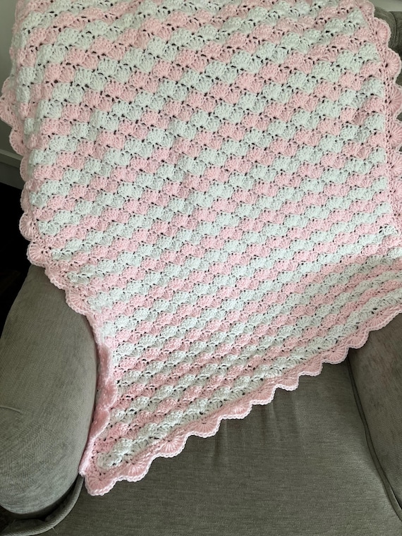 Couverture Bébé 100% Coton Bio GOTS Rose – Couverture Tricotée Douce 75x100 Cm, Cadeau Naissance Idéal Fille
