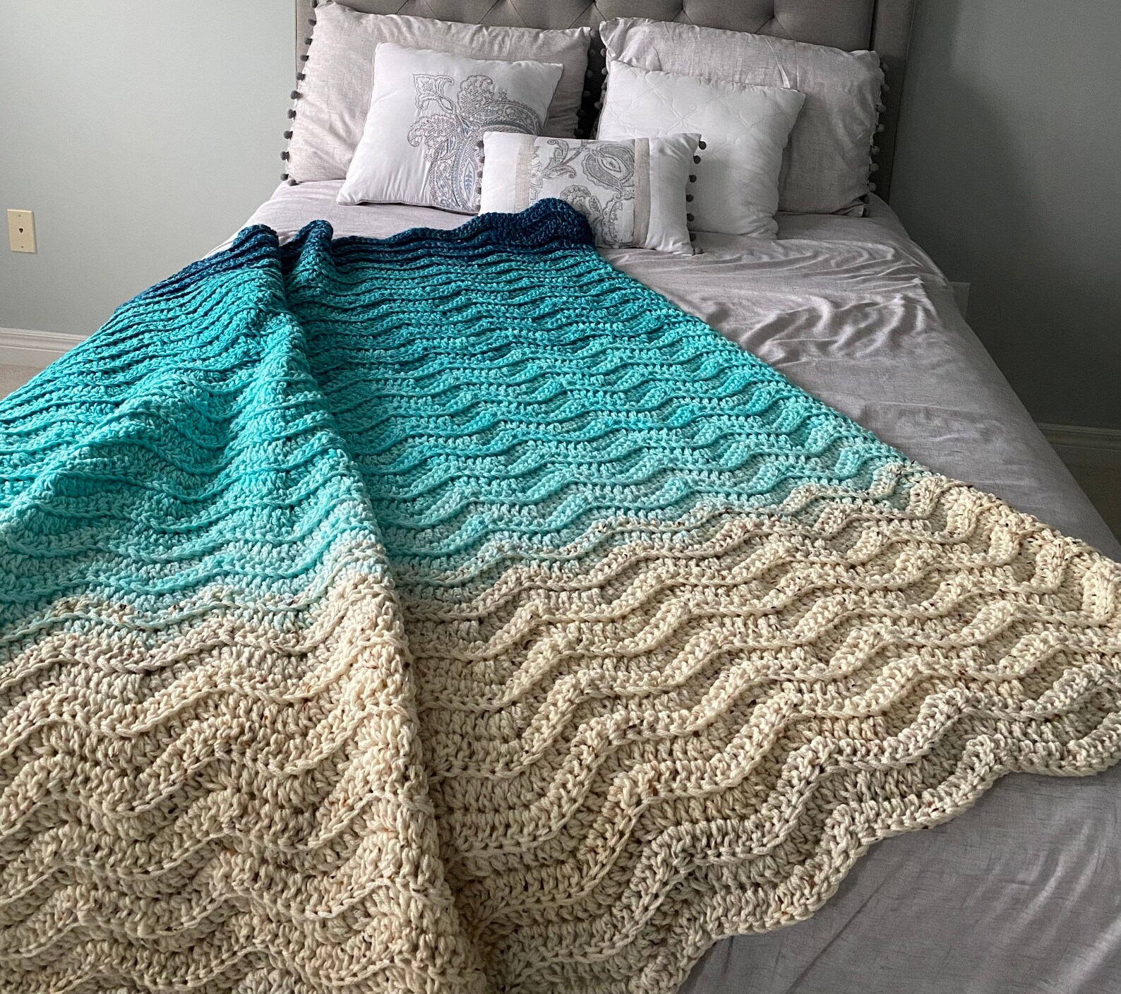 Beach Blanket Crochet Ocean Blanket Beach Blanket Crochet Etsy