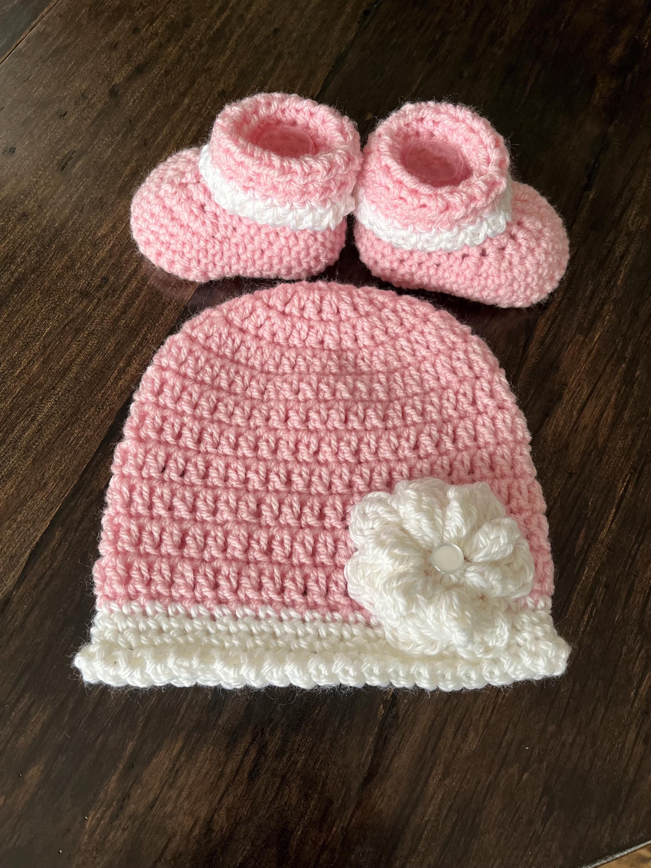 Handmade Baby Girl Hat and Booties | Crochet Baby Hat and  display picture 1