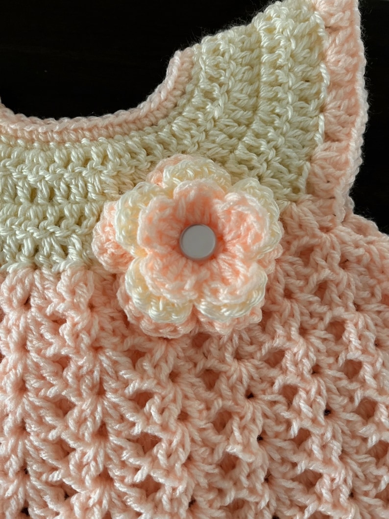 Crochet Baby Dress Handmade Baby Dress Crochet Baby Girl Outfit Summer Dress for Baby Spring Dress for Baby Easter Dress for Girl image 3