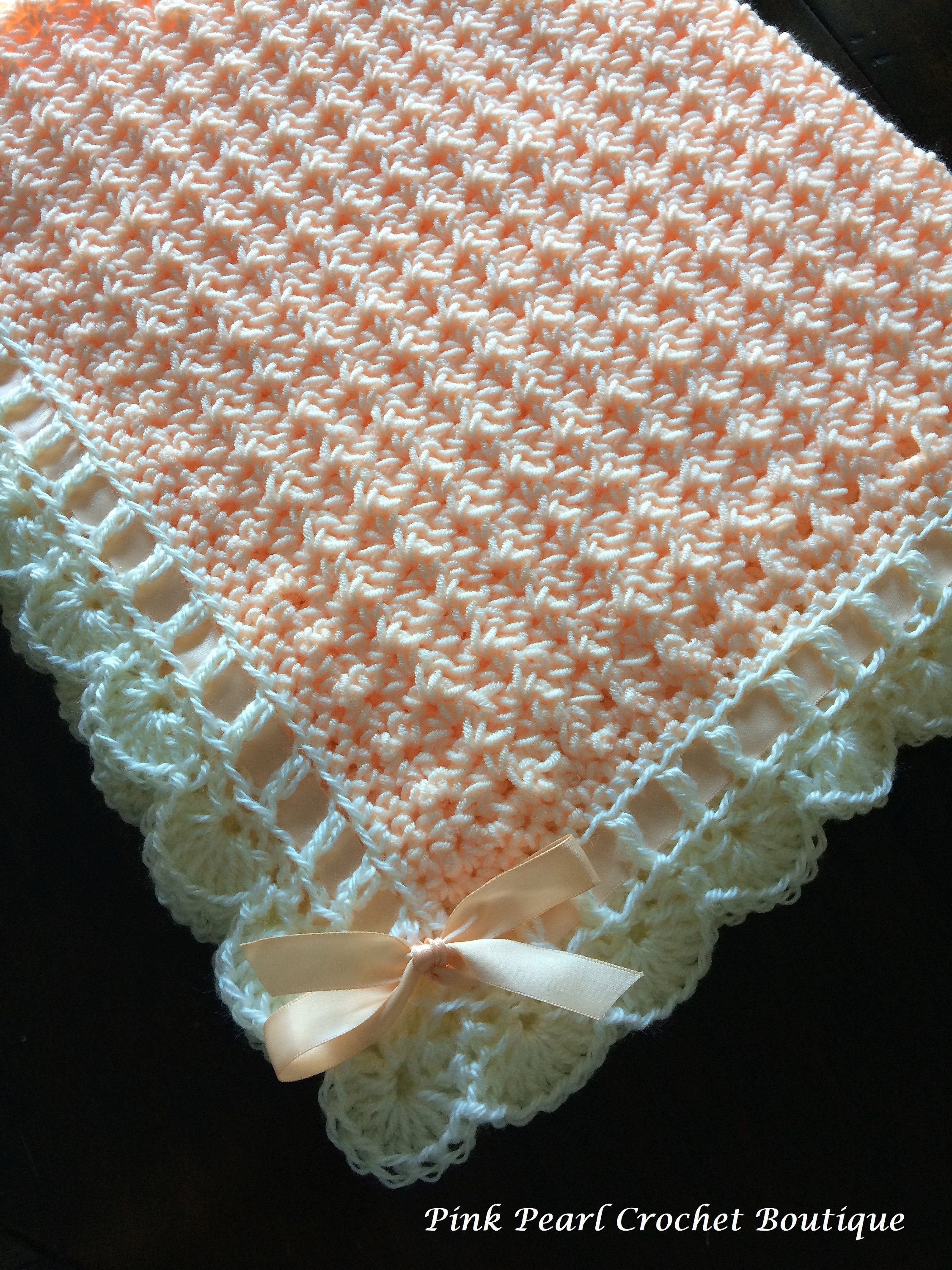 Peach Baby Blanket Peach and Cream Nursery New Baby Gift Etsy