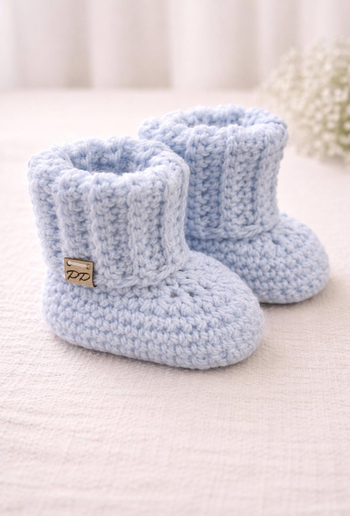 Handmade Crochet Baby Booties Soft Newborn Booties Baby Shower Gift…